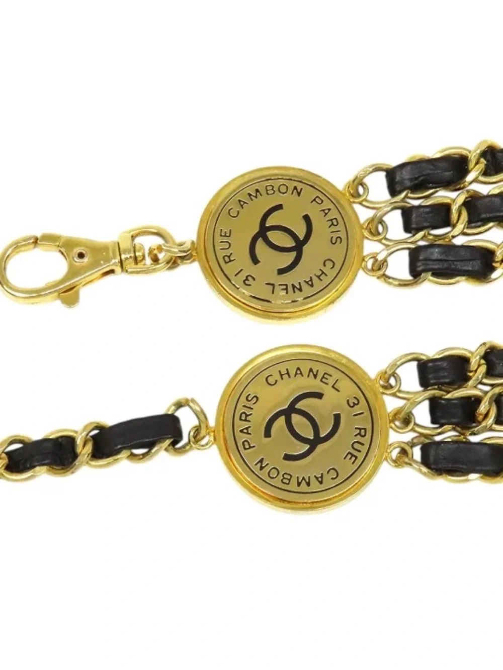 Authentic ICONIC RARE CHANEL Rue 31 Cambon vintage leather medallion belt 98cm